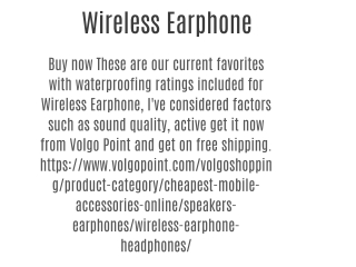 Wireless Earphone