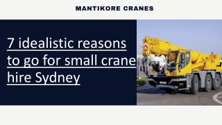 7 idealistic reasons to go for small crane hire Sydney