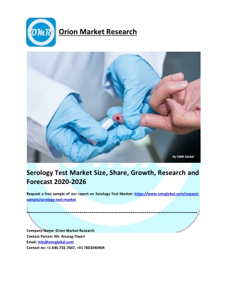 Serology Test Market Share, Trends, Size, Research and Forecast 2020-2026