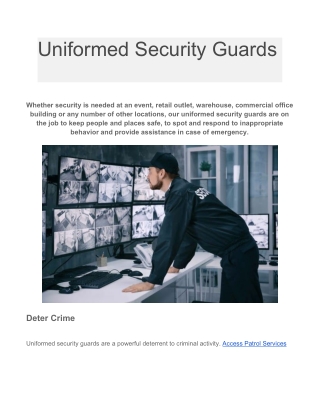 Uniformed Security Guards