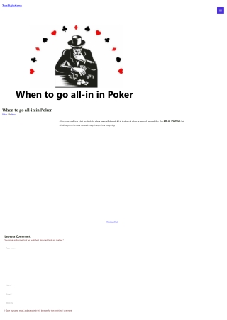 When to go all-in in Poker