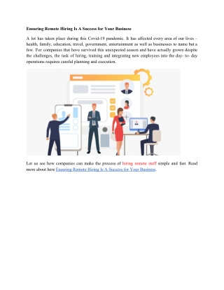 Ensuring Remote Hiring Is A Success for Your Business