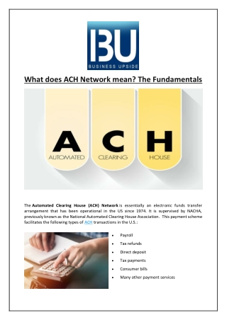 What does ACH Network mean? The Fundamentals