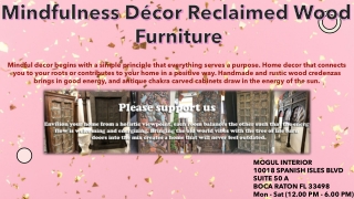 Mindfulness Décor Reclaimed Wood  Furniture