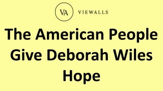 The American People Give Deborah Wiles Hope