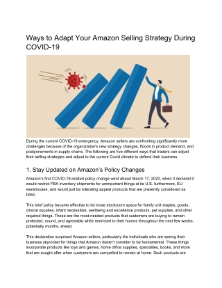 Ways to Adapt Your Amazon Selling Strategy During COVID-19