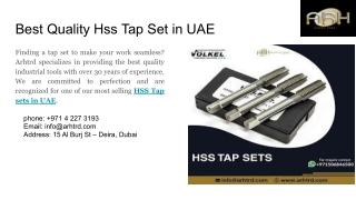 Best Quality Hss Tap Set in UAE