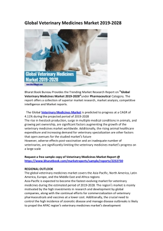 Global Veterinary Medicines Market Report  2019-2028