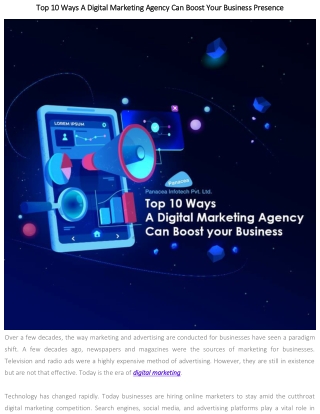 Top 10 Ways A Digital Marketing Agency Can Boost Your Business Presence