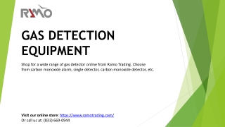 Gas Detection Equipment | Buy Online | Ramo Trading