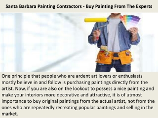 Santa Barbara Painting Contractors - Buy Painting From The Experts