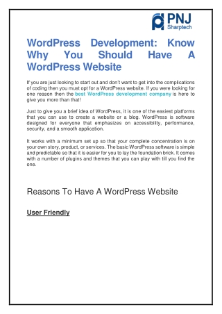 WordPress Development: Know Why You Should Have A WordPress Website