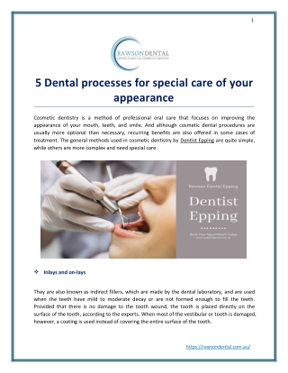 5 Dental processes for special care of your appearance