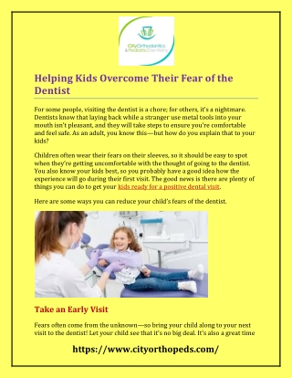 Helping Kids Overcome Their Fear of the Dentist