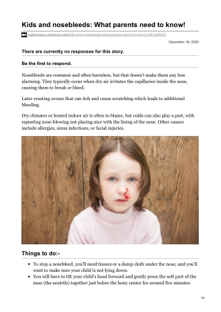 Kids and nosebleeds: What parents need to know!