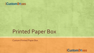 Get Attractive Printed Paper Box On Wholesale Rates