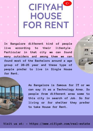 Why House for Rent in Bangalore is suitable for you?