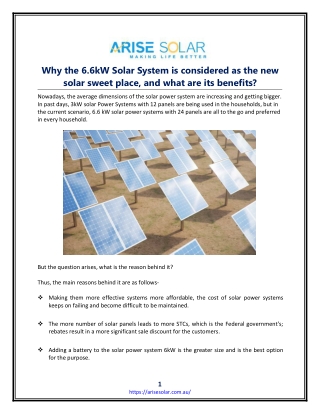 Why the 6.6kW Solar System is considered as the new solar sweet place, and what are its benefits?