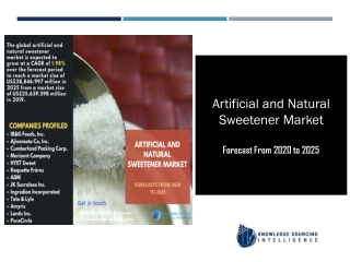Artificial and Natural Sweetener Market Growth – Enabling Healthy & Immersive Gastronomic Experiences