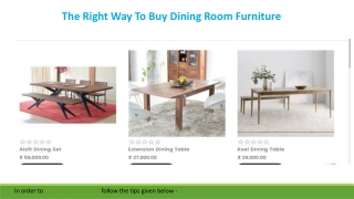 The Right Way to Buy Dining Room Furniture