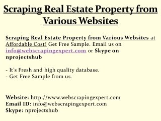 Scraping Real Estate Property from Various Websites