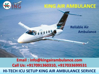 Air Ambulance in Jabalpur and Indore with Medical Amenities by King