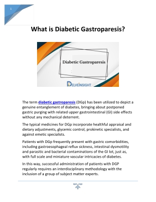 What is Diabetic Gastroparesis?