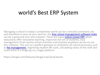 world’s Best ERP System india