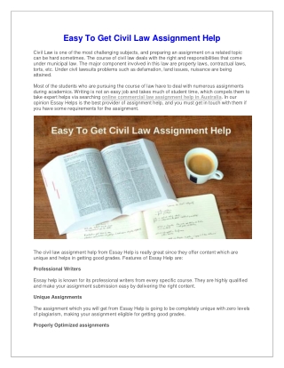 Easy To Get Civil Law Assignment Help