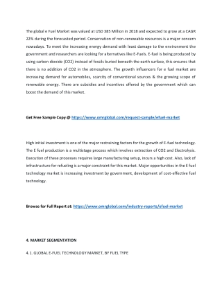 E-fuel Market Size, Industry Trends, Share and Forecast 2019-2025
