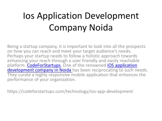 Ios Application Development Company Noida
