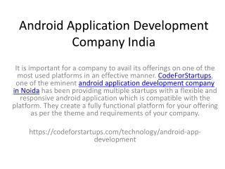 Android Application Development Company India