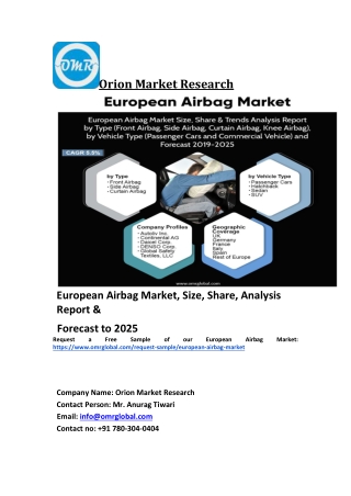 European Airbag Market Trends, Size, Competitive Analysis and Forecast 2019-2025