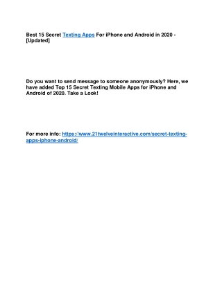 Best 15 Secret Texting Apps For iPhone and Android in 2020 - [Updated]