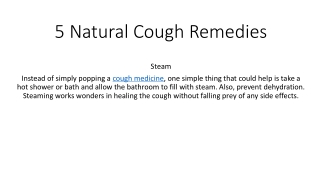 5 Natural Cough Remedies