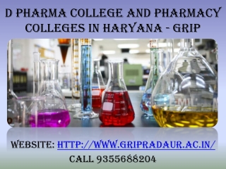 D Pharma College and Pharmacy Colleges in Haryana - GRIP