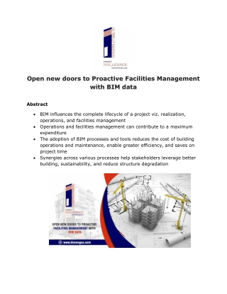 Open new doors to Proactive Facilities Management with BIM data