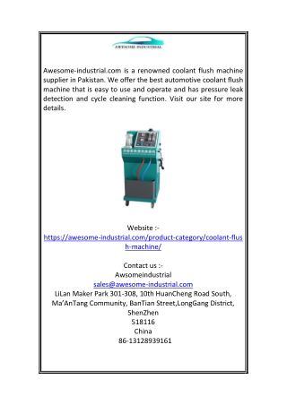 High Quality Coolant Flush Machine | Awesome-industrial.com