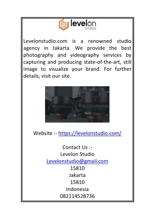 Studio Agency in Jakarta | Levelonstudio.com