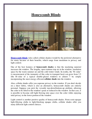 Honeycomb Blinds