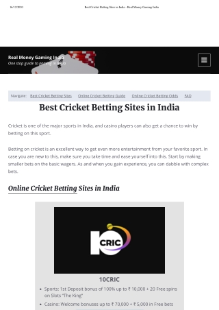 Best Crickets Betting sites in India