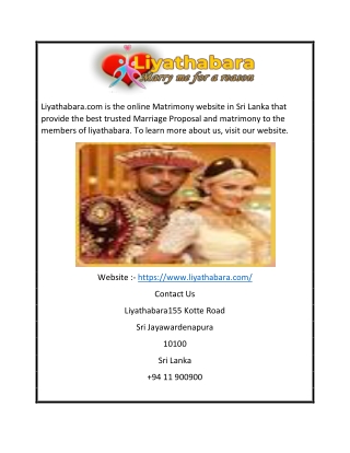 Sri Lankan Matrimony | liyathabara