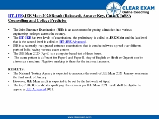 6.JEE Main 2021 Latest News Result (Out)_Cutoff_JoSSA Counselling_Dates_Syllabus