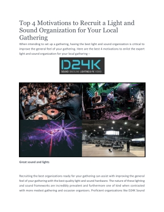 Sound Equipment Rentals | D24K Sound