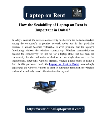 How the Scalability of Laptop on Rent is Important in Dubai?