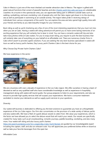 A Productive Rant About Cabo luxury charter boat luxuryyachtscabo.com