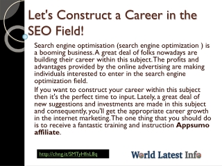 Let's make a Career in the SEO Field