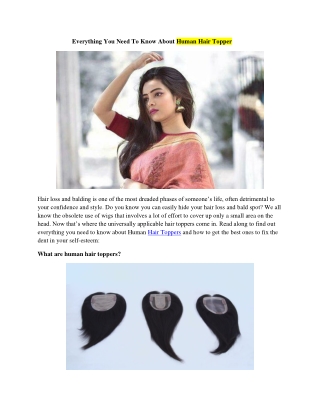 Everything You Need To Know About Human Hair Topper