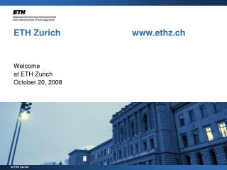 PPT - ETH Zurich Www.ethz.ch PowerPoint Presentation, Free Download ...