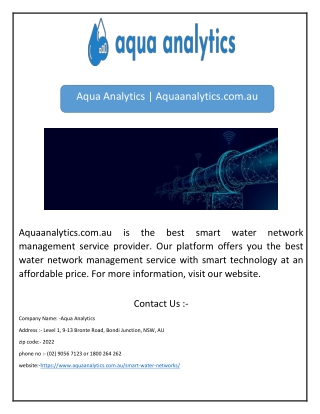 Aqua Analytics | Aquaanalytics.com.au